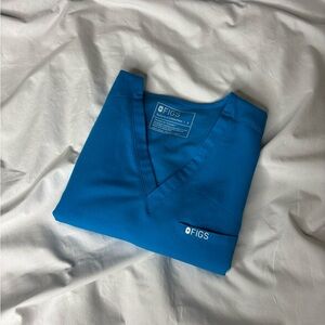 Figs Catarina Extreme Blue Scrub Top S